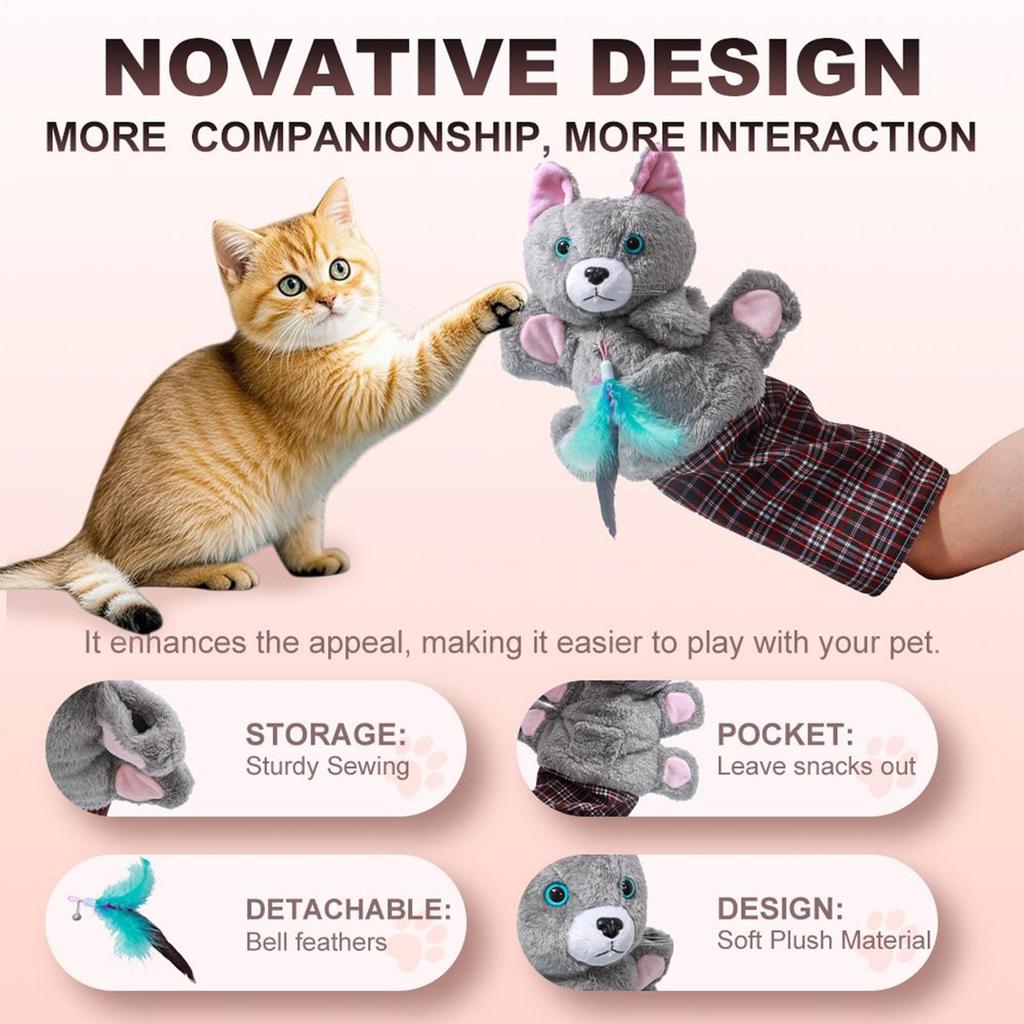 Cat Wrestling Puppet Cute Interactive Stimulation Cat Boxing Gloves Play Puppet Doll For Entertainment Relieve Boring Mental