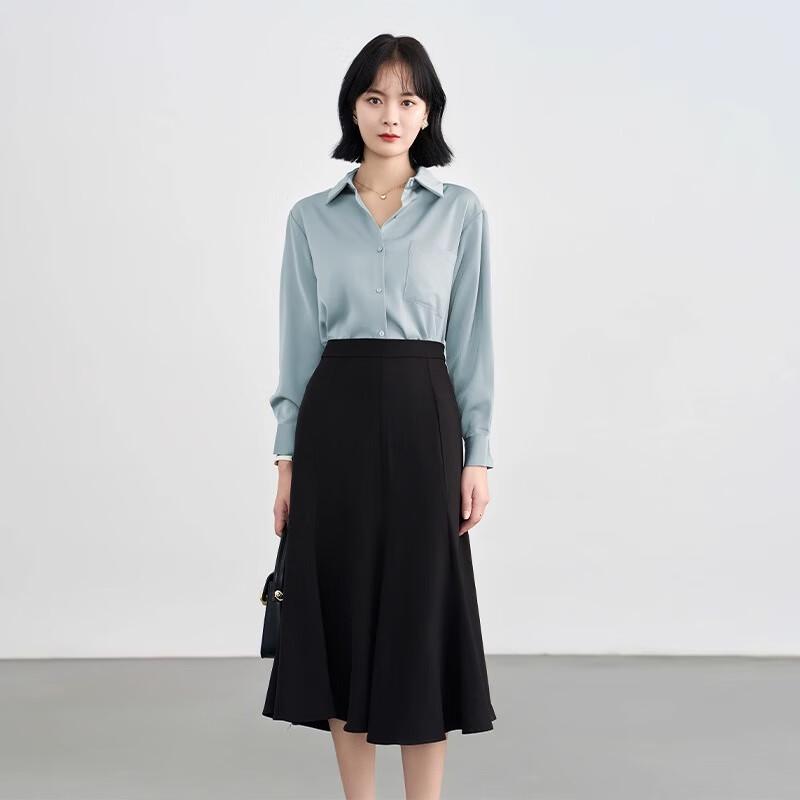 Women's Black Commuter A-Line Suit Skirt