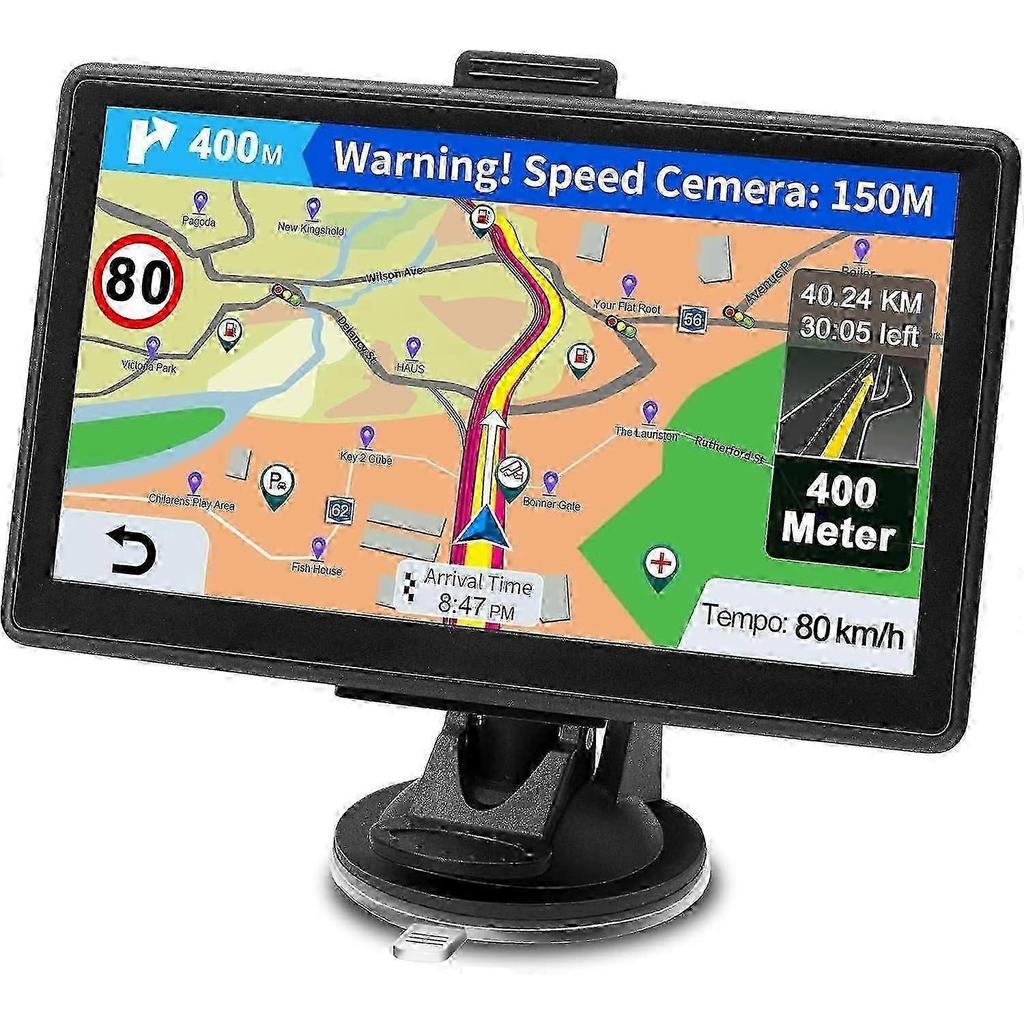 Auto GPS Navi - 7 Zoll, Lebenslang kostenlose Kartenupdates, Geschwindigkeitskameras und POI-Warnungen weniger