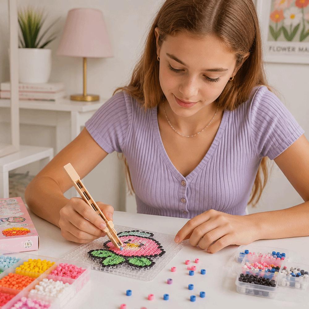 Efficient Storable Bead Pen Handheld Automatic Fuse Bead Pen Press-Type Bead Pen Kids Toys