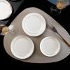 Gold Rim Bone China Moon Dish - Ceramic Western Steak & Cold Dish Plate, Ideal for Display or Gift.