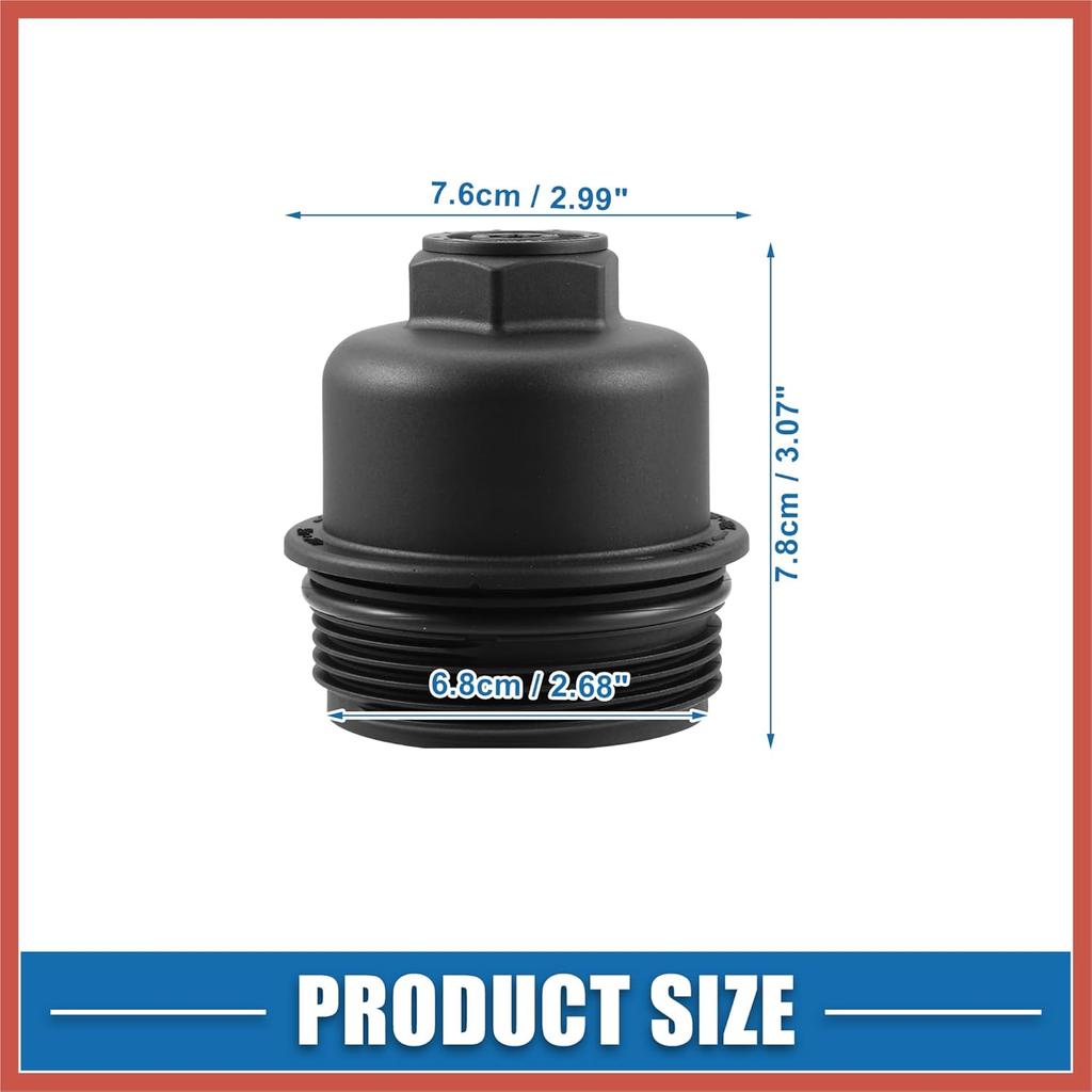 ACROPIX Engine Oil Filter Housing Cover Cap No.11428575907 for BMW X1 28i 2.0L 2016-2019 for BMW X2 2018-2019 Plastic Black Car Parts