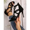 Fashion Black Summer Stiletto Sandals 2025 New Versatile Sexy Peep Toe High Heels Cutout Roman Cold Boots Women Summer