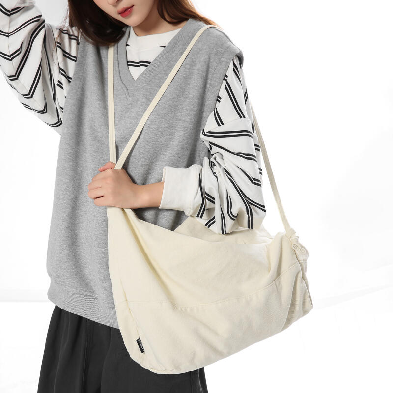 Vintage Canvas Large Capacity Crossbody Bag Men's Lightweight Shoulder Bag Women's Sports Bag