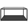 Transparent and Black Coffee Table 80 X 80 X 35 Cm Tempered Glass