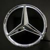LED Spiegel Schwarz Rand Silber Rand Neuestes 3D Frontgrill Stern Logo Für Mercedes Benz GLC X253 GLE W167 GLS X167 V W447 Emblem