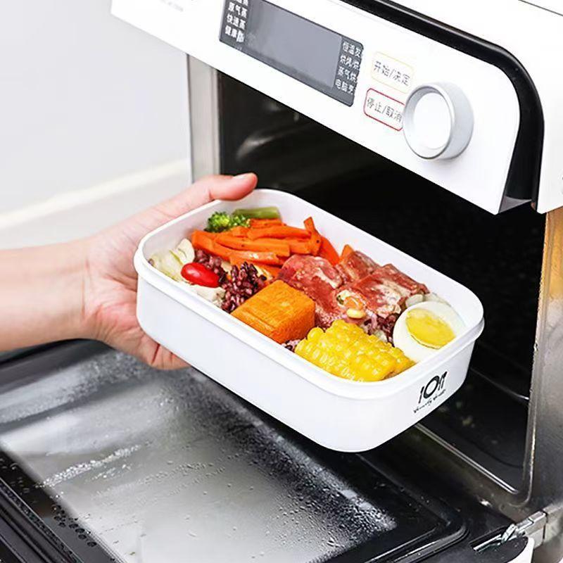 2pcs/White Rectangular Sealed Fresh-Keeping Box Refrigerator Food Storage Box