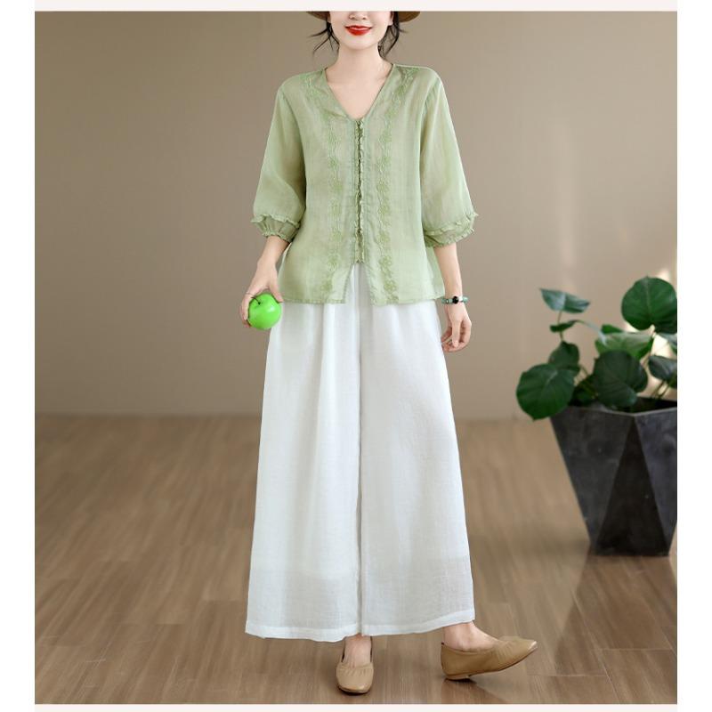 DIMANAF 2026 Summer New Plus Size Women Blouse Shirt Elegant Embroidery Floral Lady Tops T-Shirt Cotton Fashion Clothing