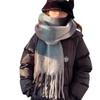 Rainbow scarf women's plaid imitation cashmere fringed warm shawl versatile fashion winter new thickened windproof scarf