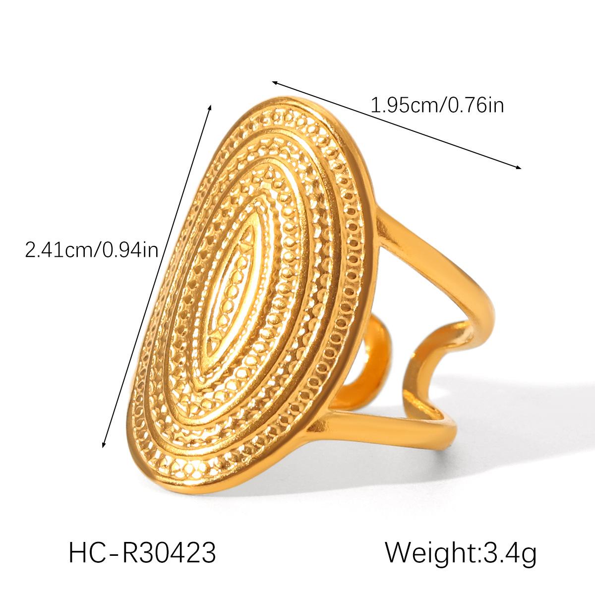 Titanium steel ring, Ins style niche high-end open ring, non-fading, 18k gold stainless steel jewelry