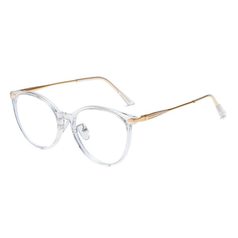Fashion Premium TR90 Round Women's Glasses Frame Ultralight Anti-Slip Alloy Legs for Urban Chic & Commute Style