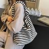Large Capacity Striped Contrast Shoulder Bag Bag Women's New Lamb Plush Bag Fashion Tote Bag