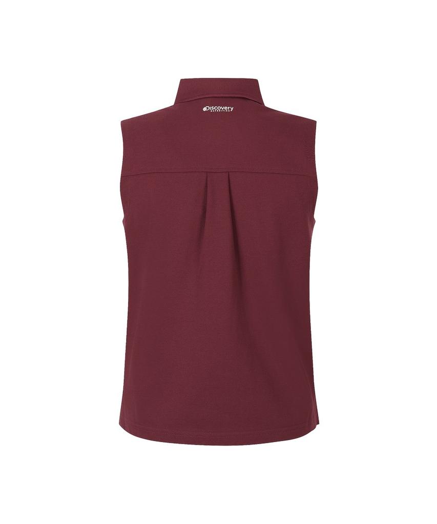 DISCOVERY EXPEDITION Women'S Sleeveless Polo Shirt (Burgundy)