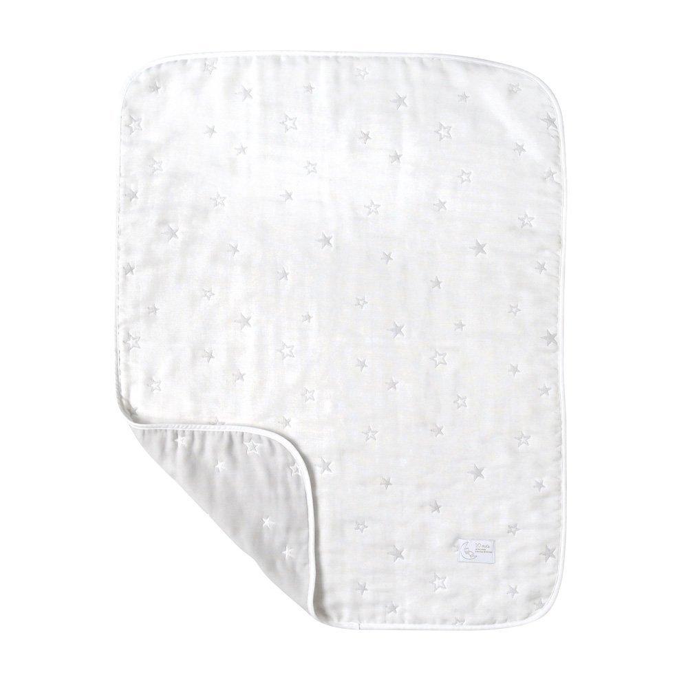 

10mois Fluffy Gauze Mini 90 x 70 cm (6-Layer Gauze) Quilt, 100% Cotton, Silver, Small,