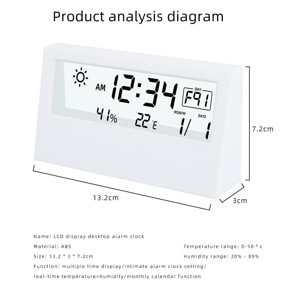 Multifunction LED Thermometer Thermo-Hygrometer Electronic Temperature Humidity Meter Weather Station for Home With Alarm Clock