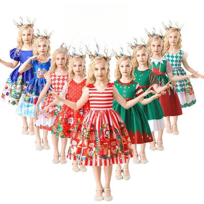 Dětské Dívčí Šaty Santa Claus Vánoční Sněhulák Princezna Děti Vánoce Nový Rok Cosplay Kostýmy Představení ve školce Hraní rolí Oblečení