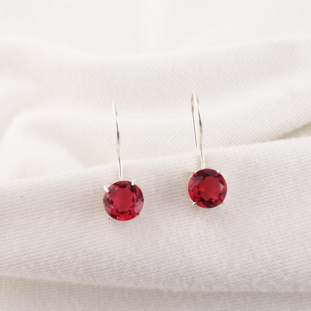 Rosa Rubellit Ädelsten Smycken, 925 Sterlingsilver Örhänge, Handgjort Charmigt Örhänge, Bohemiskt Rubellit Örhänge För Mormor Gåva