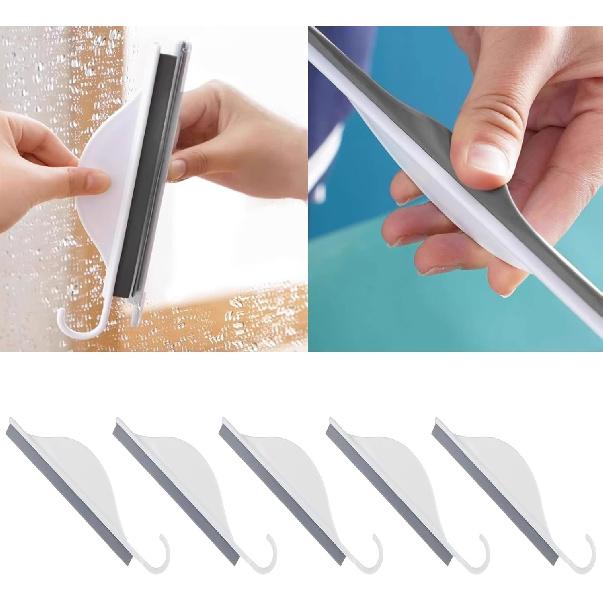 Kitchen Squeegee, 5 Pcs Shower Glass Cleaner Squeegee with Hook for Cleaning Window, Sink, Bathroom