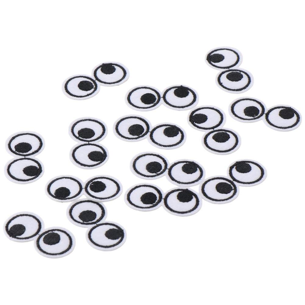 1.6 X 0.8 Inch Embroidered Patch Terylene Fabric Patches Black/White Eye Patches  For Clothes