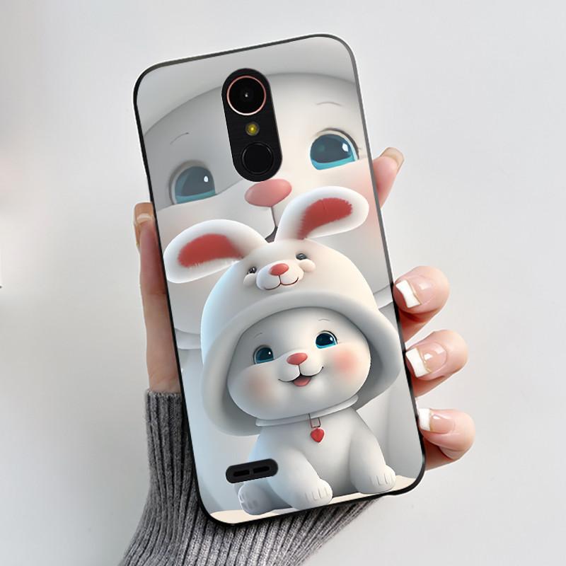Case For LG K10 2017 M250N X400 Cute Love Rabbit Cartoon Soft TPU Silicone Ultra Thin Slim Back Cover For LG K10 2018 Phone Case