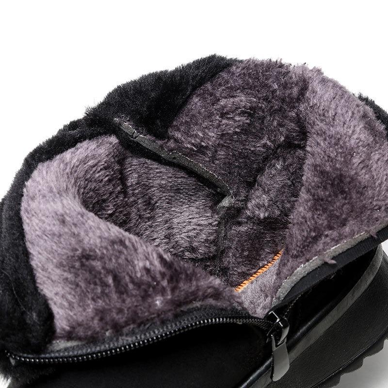 Dame Vinterstøvler Semsket Ankel Snøstøvler Kvinne Varme Fôr Plysj Innersåle Komfortable Botas Mujer Flate Sko Kvinne
