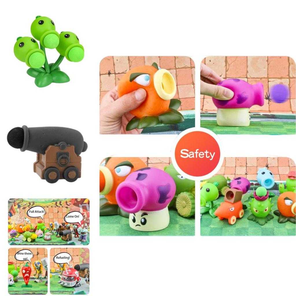 Plant Vs. Zombie Toy Olive Machine Gun With Pea Clip And Corn Shooter Accessories