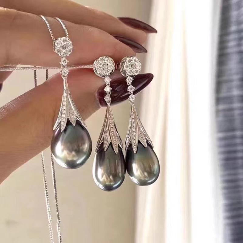 

Элегантный набор ожерелий с жемчужными пусетами и кисточкой из цирконов - Модная бижутерия DIY