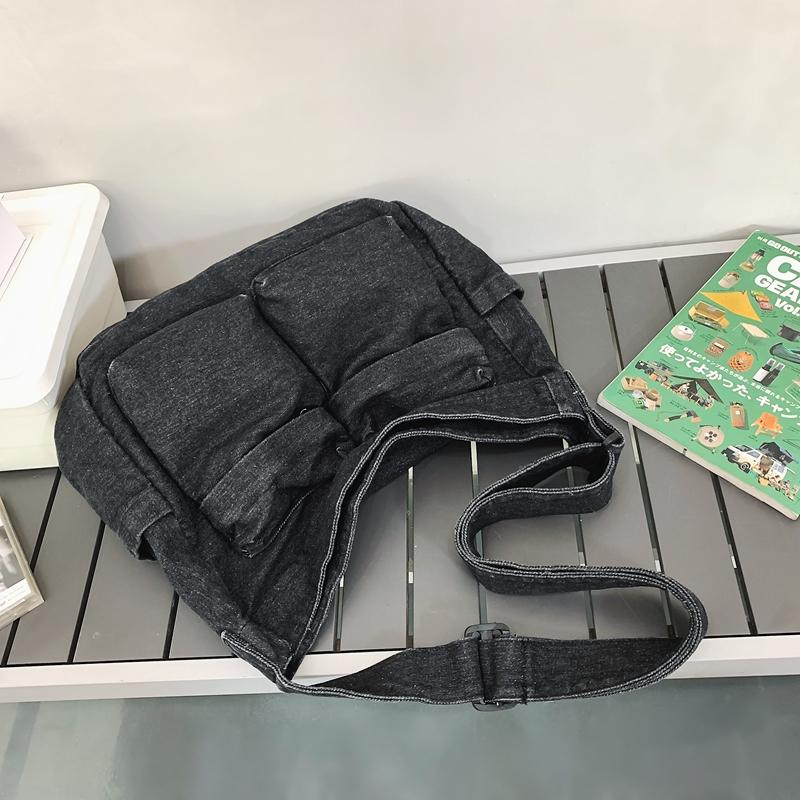 Denim Messenger Bag Women's Large Capacity Shoulder Bag Student Class Bag