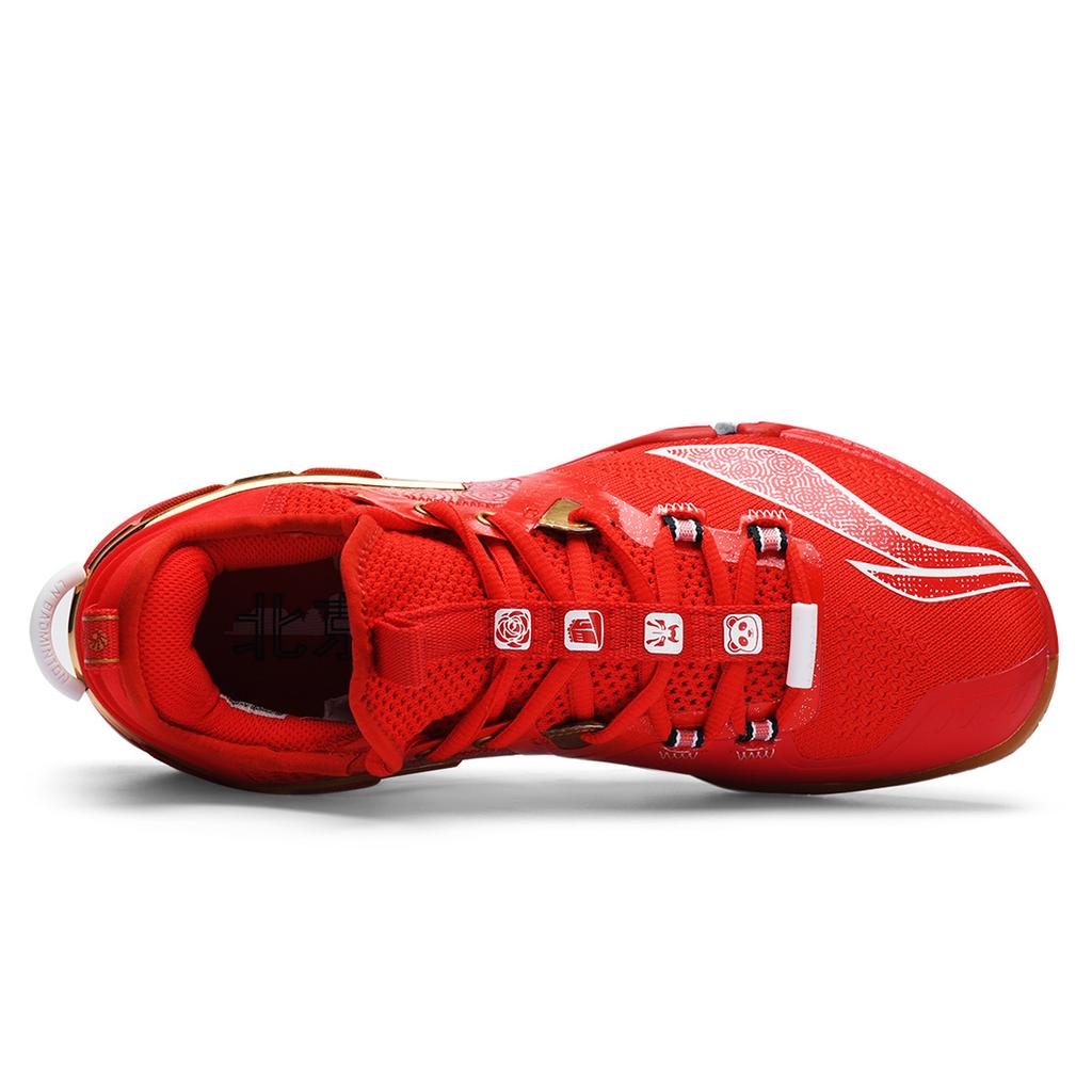 New LINING Flying Close To The Ground Badminton Shoes Women's Low Top Red/Blue AYAR008-2