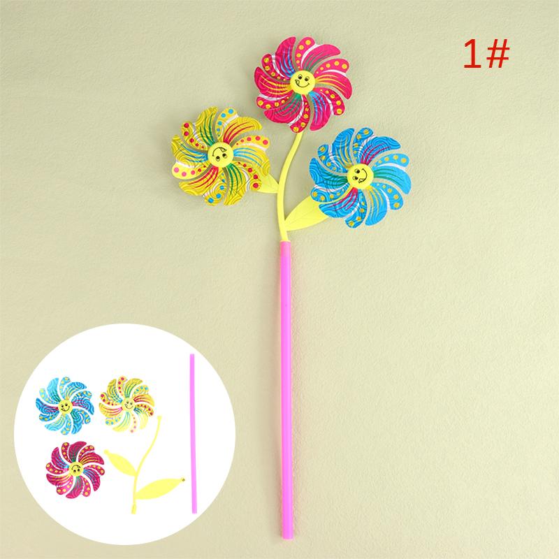 Colorful Windmill Cartoon Pinwheel Wind Spinner Home Garden Yard Decor Kid Toy
