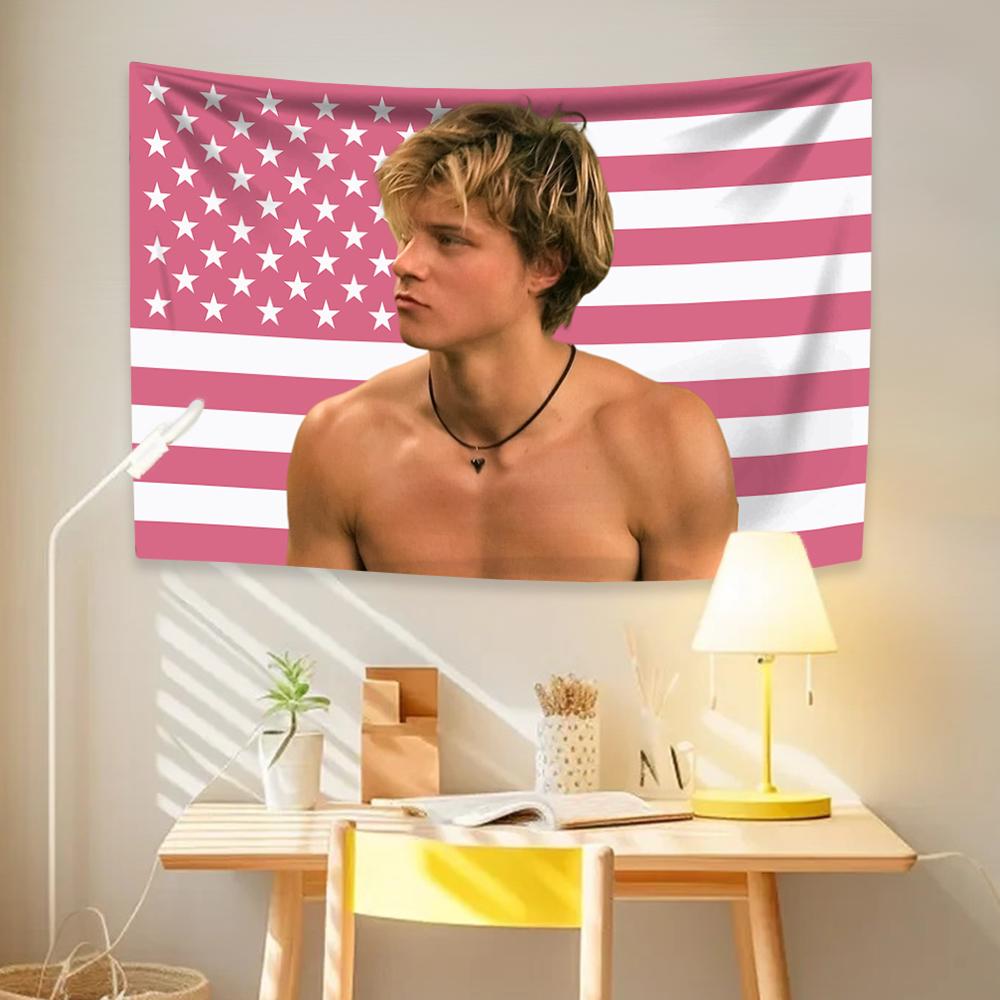 JJ Outerbanks Tapiserie JJ Maybank Americká vlajka Estetická dekorace Nástěnná závěsná Ložnice Kolej Pozadí Domov A Zahrada Banner