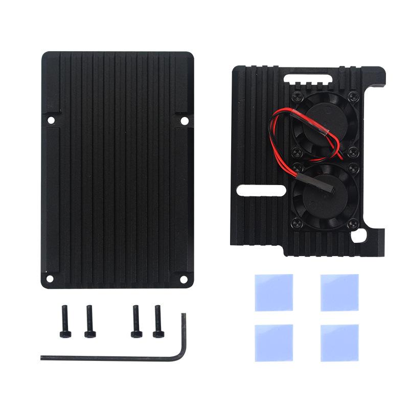Passive Cooling Metal Case for Raspberry Pi 3B & 4, Aluminum Alloy Replacement Enclosure with Copper Heat Sink Compatibility
