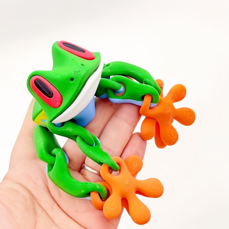 Non-Toxic 3D Printing Creative And Funny Lifelike 3D Frog Variable Design Refrigerator Magnets Toys Action Kids Movable Joint Fidget Toys