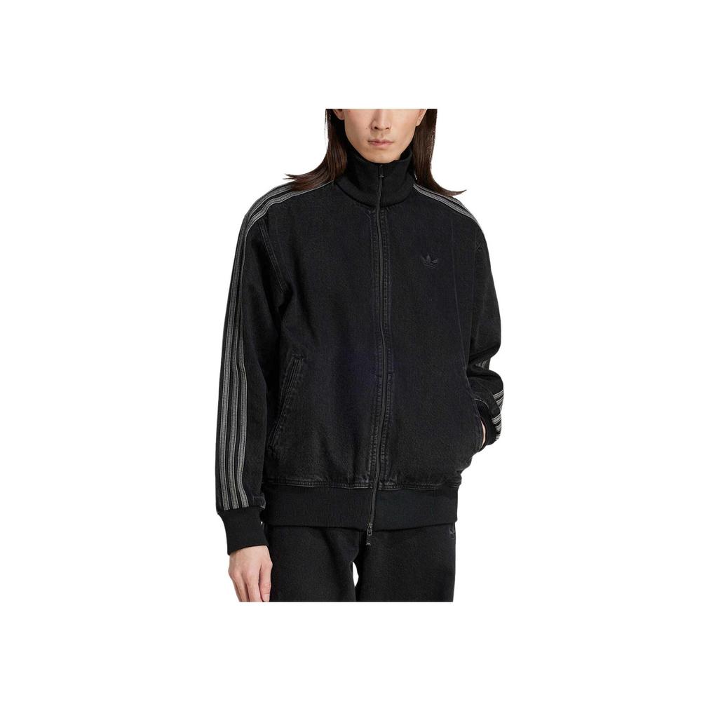 adidas Adicolor Denim Firebird Track Top True Black Denim Men Streetwear JC6717