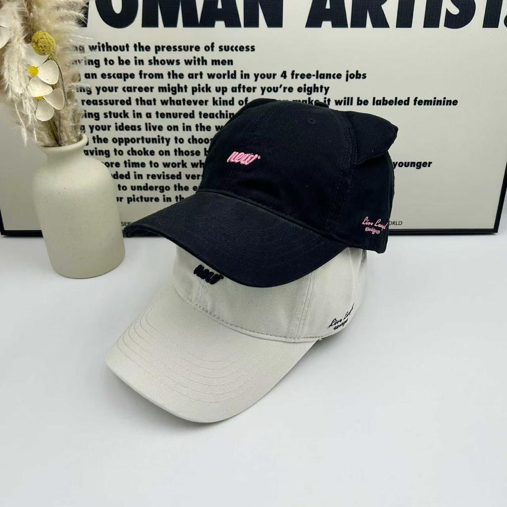 New cat ears cute baseball cap children's summer Korean version of versatile puppy embroidery show face small cap