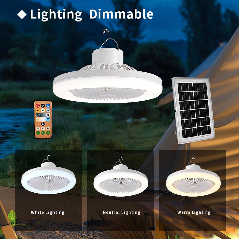 Nordic Minimalist Solar-Powered Multi-Function Camping Fan Light