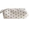 Canvas Dot Pattern Pen Case With Large Capacity For Girls And Students