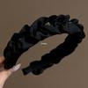 Elegant Women's Rhinestone Headband with Pleated High-Top Design