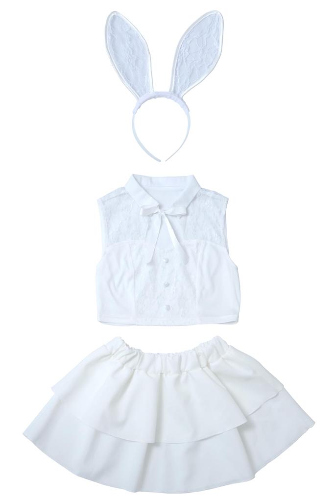 GLOWHOLIC Cosplay Halloween Weiß Separat Bunny Weiß [Klarer Stein] Damen
