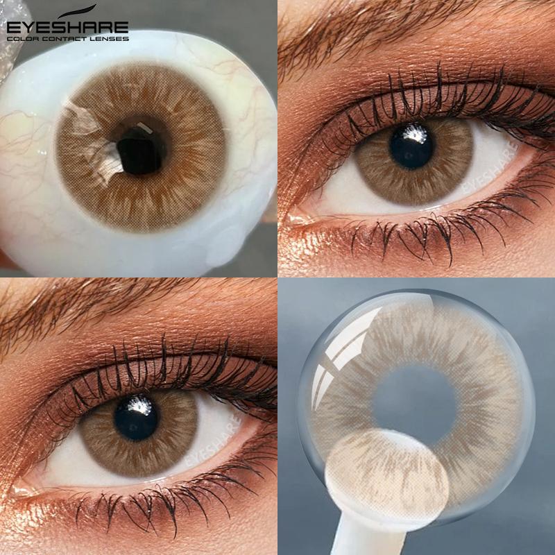 EYESHARE Natural Colored Pupils for Eyes 1 Pair Gray Lenses Cosmetic Brown Beauty Lenses Blue Eye Contact Green y2k Colorcon