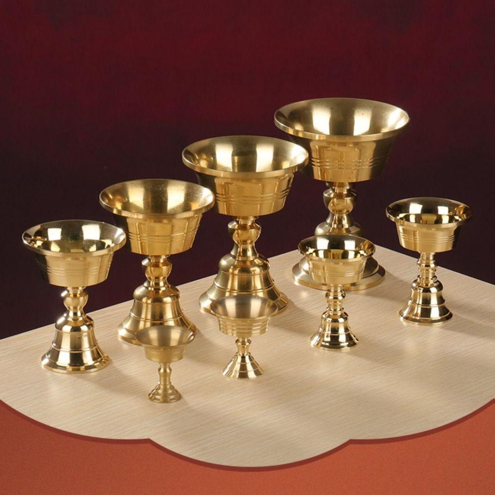 Universal Copper Butter Lamp Holder Golden Multi-Size Long Lamp Candlestick Candle Cup Festival