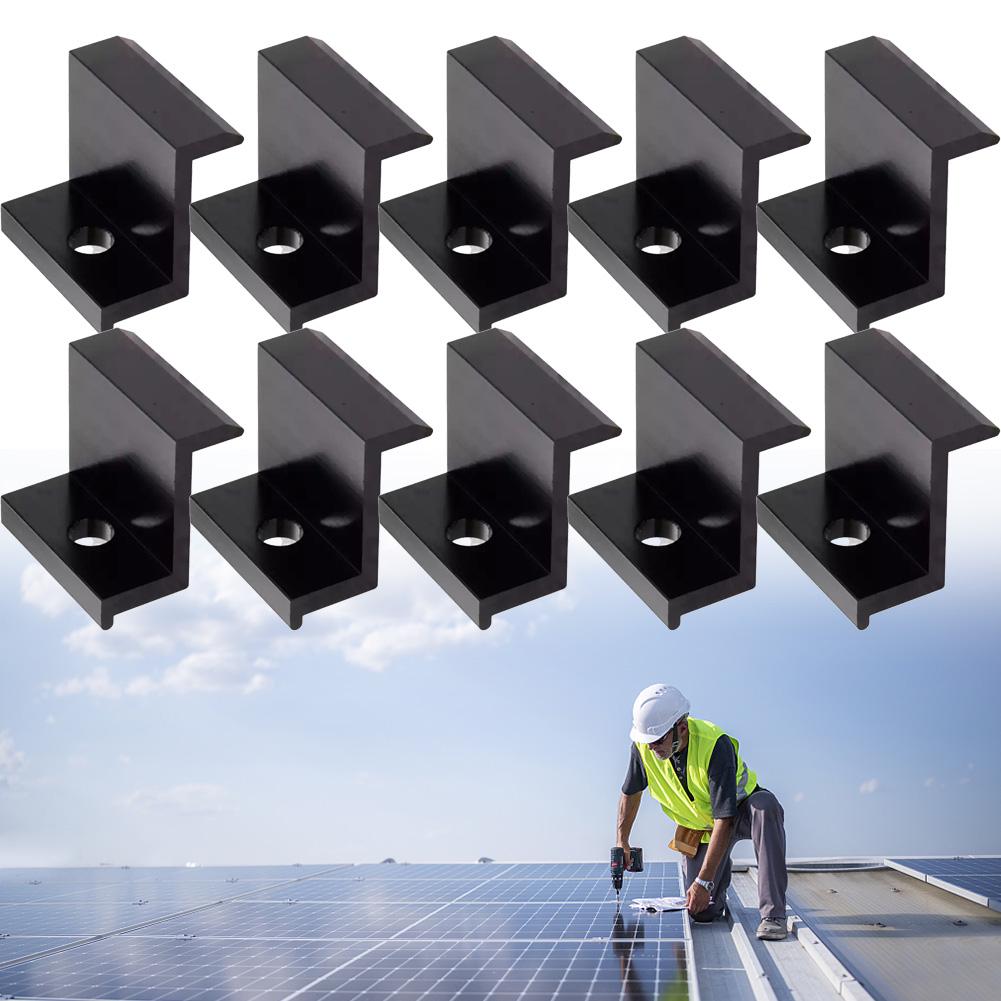 10Pcs End Clamp Spare Parts Accessories PV Replacement Solar Panel 30mm/32mm/35mm/40mm Assembly Mount Brand New