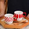 Creative Stacking Cup Painted Pattern Porcelain Mugs Tableware Coffee Mug Dining Table Afternoon Tea Teacup Fruits Juice Cup