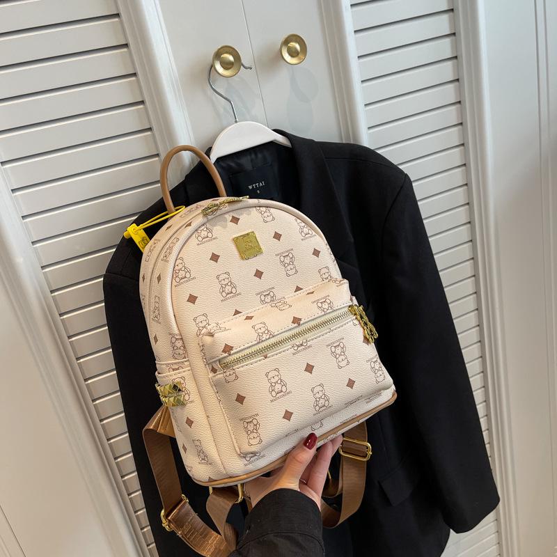 Κορεάτικη Ελαφριά Πολυτέλεια Ρετρό Σακίδιο Πλάτης: Σικ, Ευέλικτο & Ελαφρύ με Χαριτωμένο Σχέδιο Αρκούδας για Ταξίδια και Μετακινήσεις