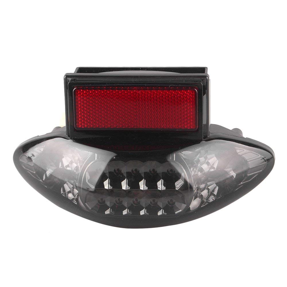 ONGMEIL 1999-07 Suzuki GSX1300R Motorcycle Tail Light, Built-in Turn Signal/Brake Light, Black Lens, 1999-07 (Smoke)