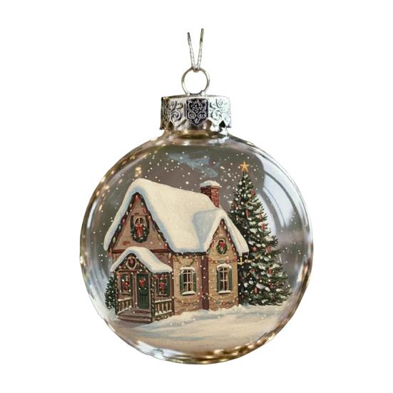 Vintage Christmas Baubles Plastic Hanging Ornaments with Classic Holiday Designs Festive Tree Decor for Home Office Party