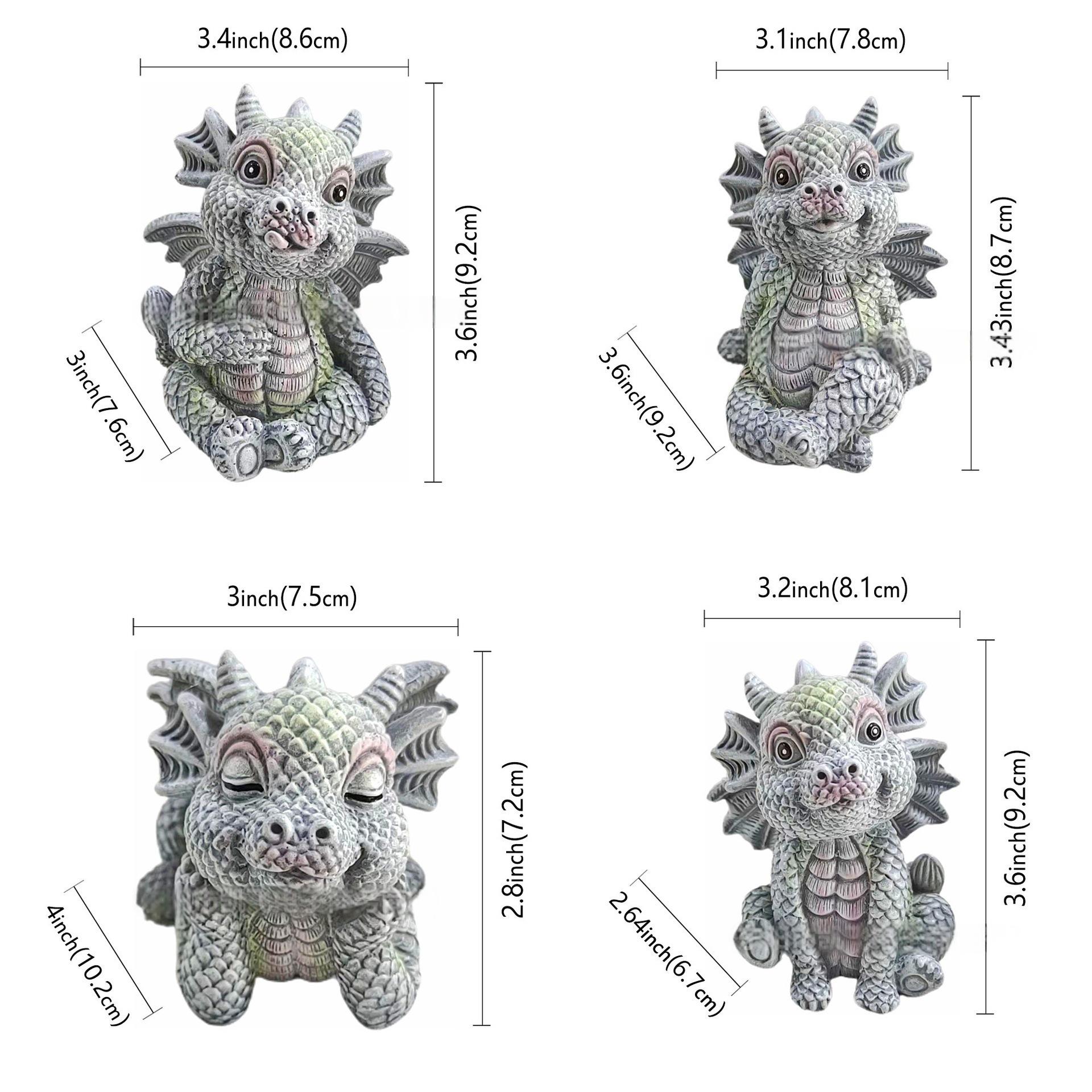 

Charming Resin Dragon Ornament: Prone, Winged Dragon Decoration for Garden or Home