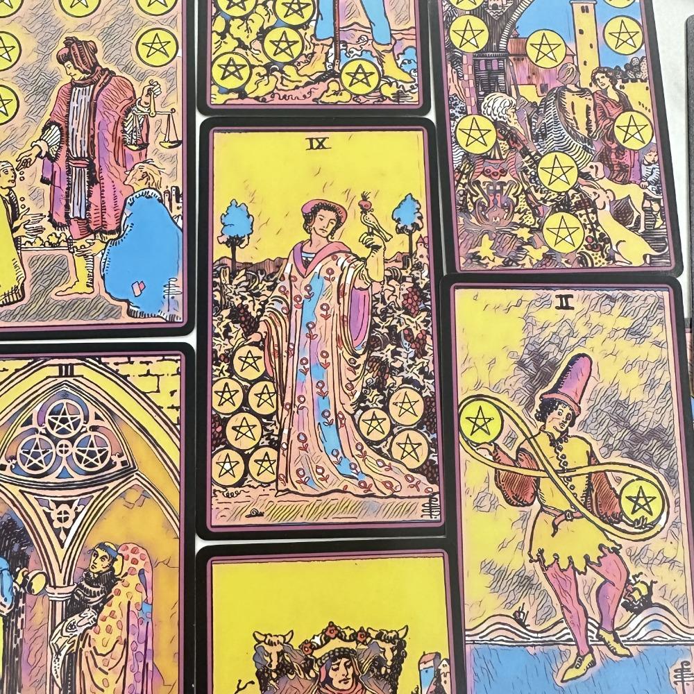 12*7cm Pop Design Tarot Deck In Sliding Rigid Gift Box 78 Pcs Tarot Cards with Guidebook and Drawstring Pouch
