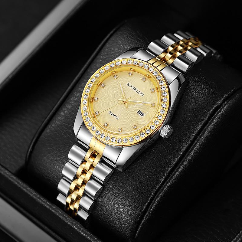 Women's Classic Versatile Steel Band Watch - Non-Mechanical, Calendar, Unisex Casual Style.