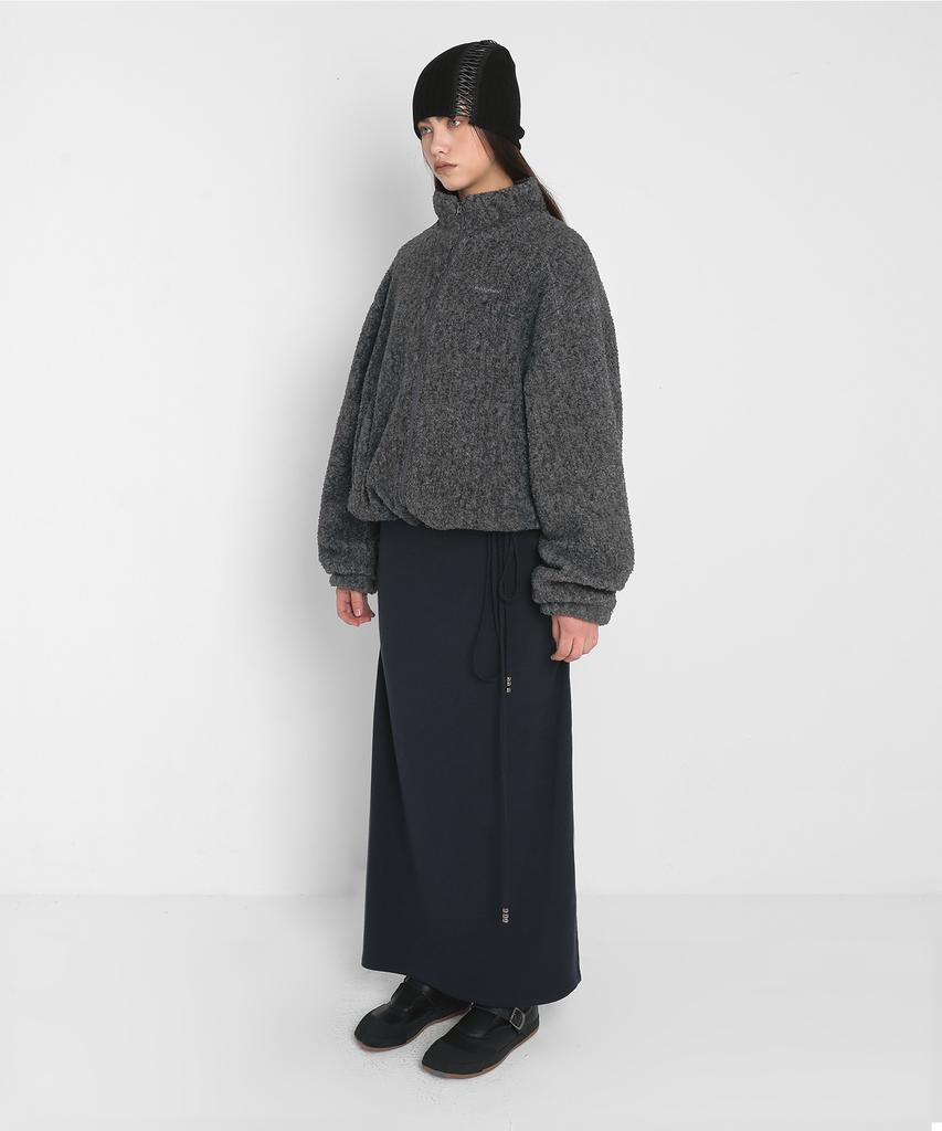 Saendeulig Brushed Maxi Long Skirt_Navy